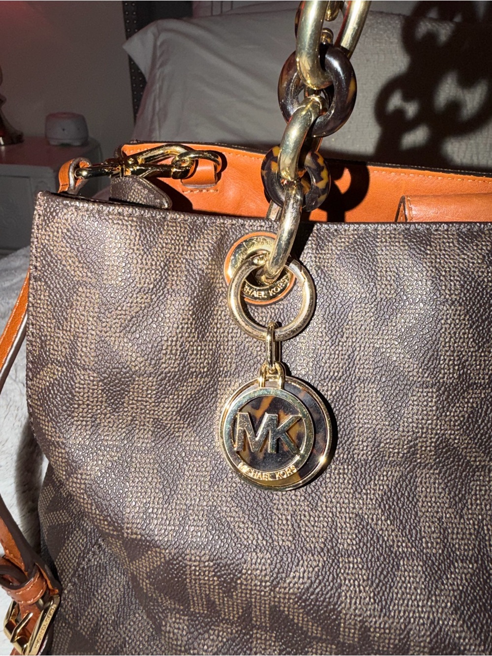 Michael Kors Brown Logo Chain-Handle Tote - Picture 3 of 6